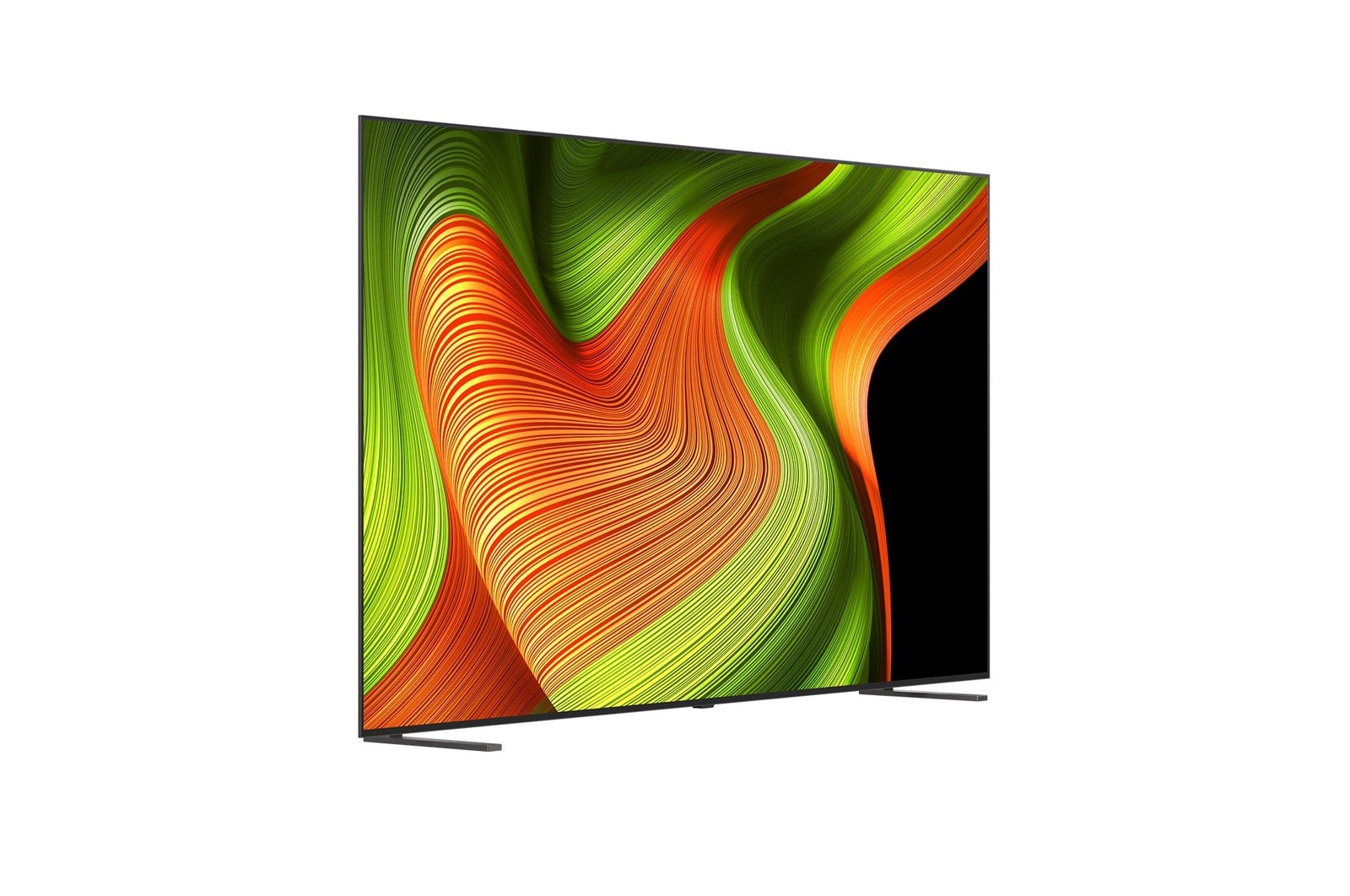 Licht schuine weergave van LG OLED AI B5 4K Smart TV.