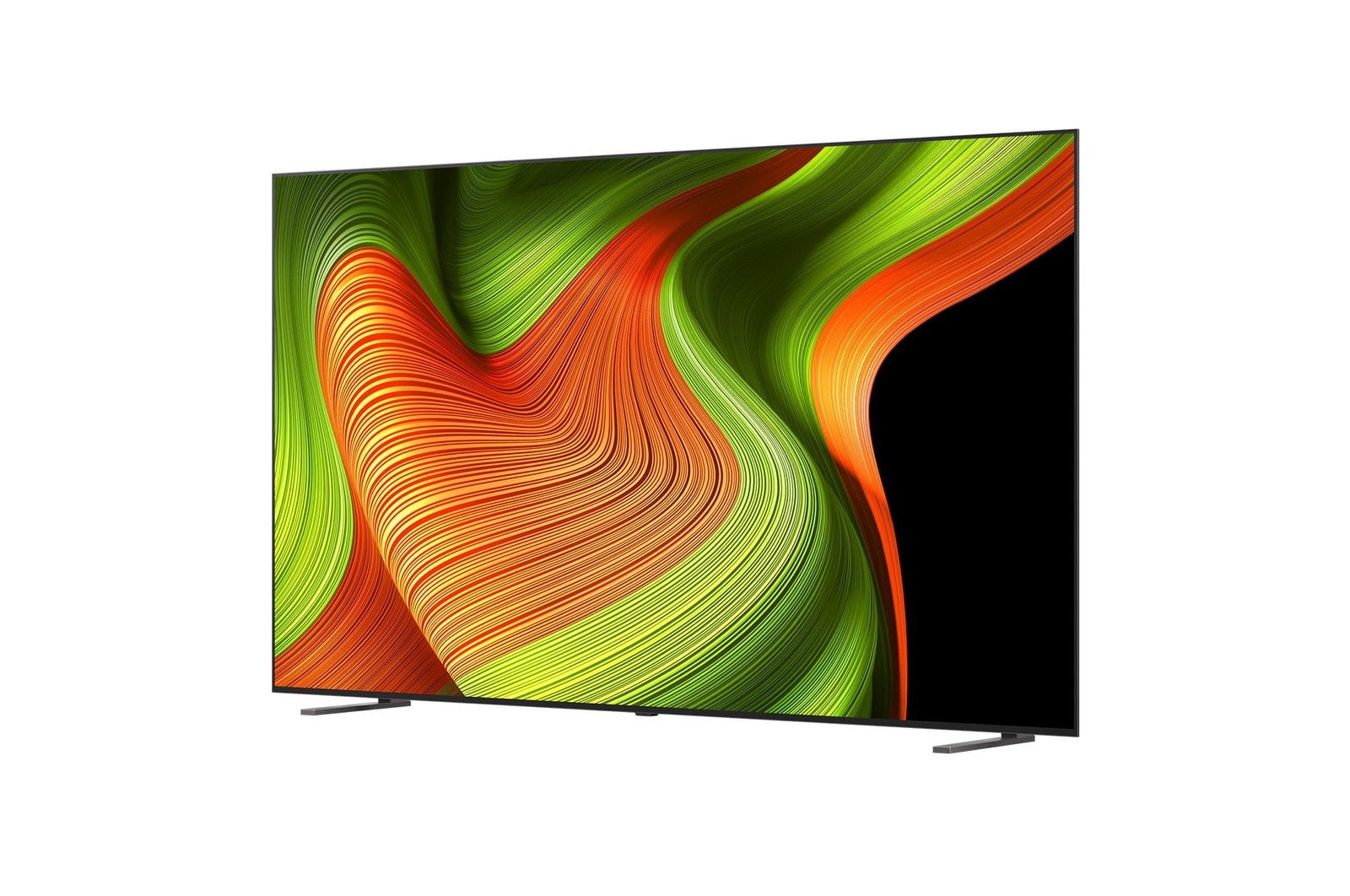 Licht schuine weergave van LG OLED AI B5 4K Smart TV.