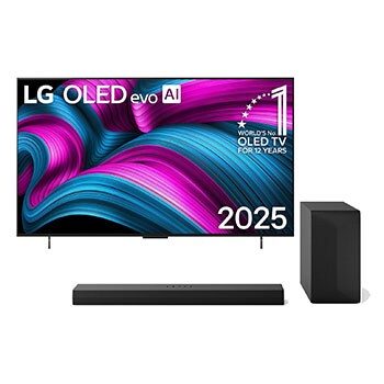 LG 42 inch LG OLED evo AI C5E 4K Smart TV 2025 & DS60T 3.1-kanaal, OLED42C5ELB.DS60T