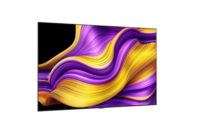 Zijaanzicht naar links van LG OLED evo AI G5 4K Smart TV.