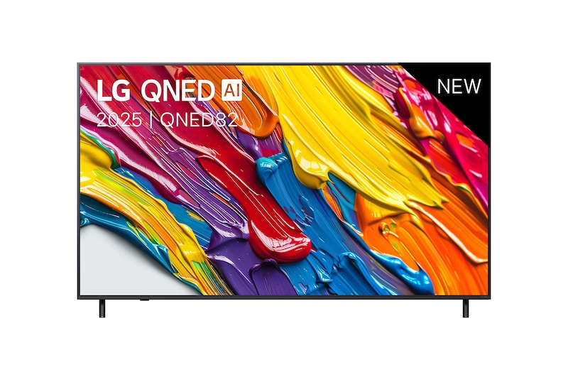 Vooraanzicht van 50 inch LG QNED82 AI 4K Smart TV 2025 50QNED82A6B