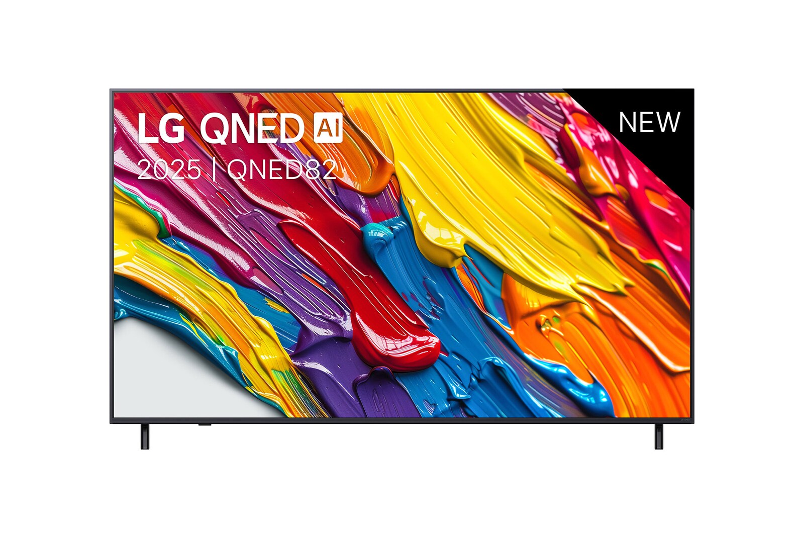 Vooraanzicht van 75 inch LG QNED82 AI 4K Smart TV 2025 75QNED82A6B
