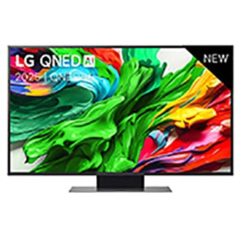 Vooraanzicht van LG QNED evo TV, LG QNED evo AI-logo in de bovenhoek. LG QNED evo TV brengt kleurrijke, schilderachtige texturen bij elkaar.