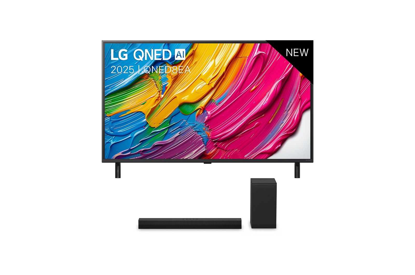 LG 43 inch LG QNED8E AI 4K Smart TV 2025 & DS40T 2.1 kanaal, 43QNED8EA6B.DS40T