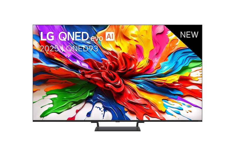 Vooraanzicht van 85 inch LG QNED evo AI QNED93 MiniLED 4k Smart TV 2025 85QNED93A6A