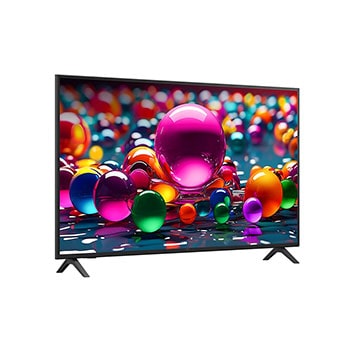 Sci-fi content is playing on an LG TV screen. On the screen is the Al Chatbot interface. The user messaged the chatbot saying that the screen is too dark. The chatbot offered solutions to the request. The whole scene is also split in two. One side is darker, the other side is brighter, showing how Al Chatbot solved the issue for the user automatically. Text explains Al Chatbot can understand user intent and provide solutions to troubleshoot.