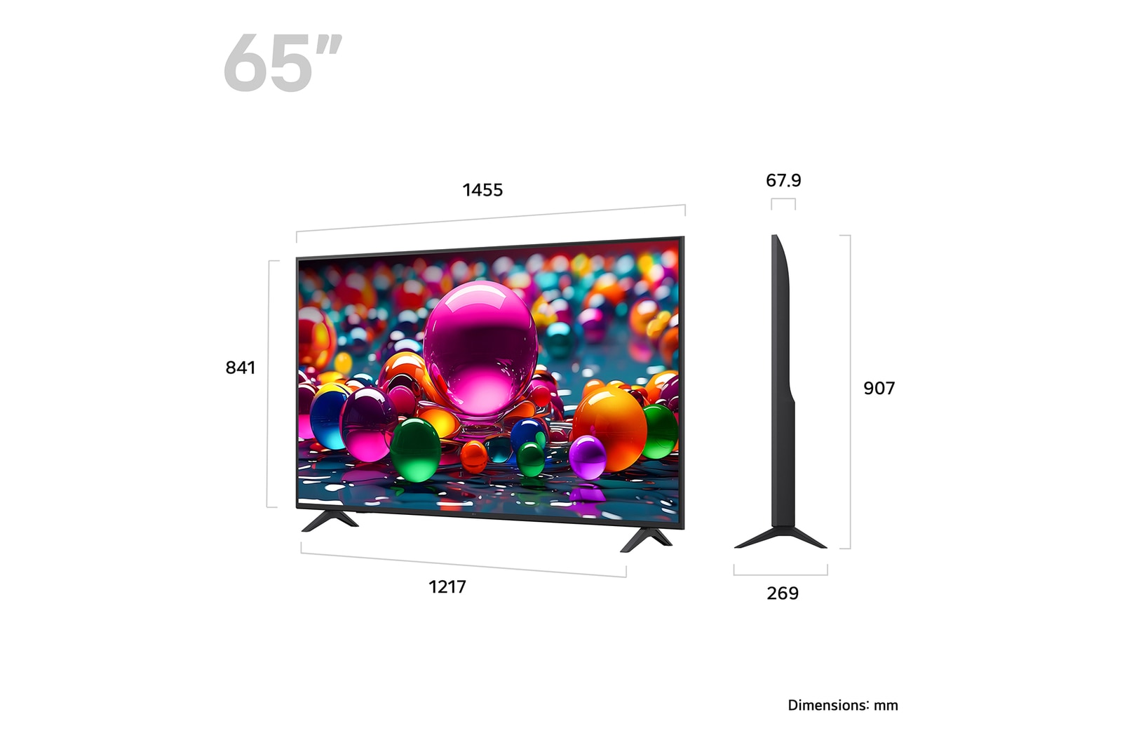LG 65 inch LG UHD AI UA75 4k Smart TV 2025, 65UA75006LA