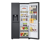 left side open with food stored