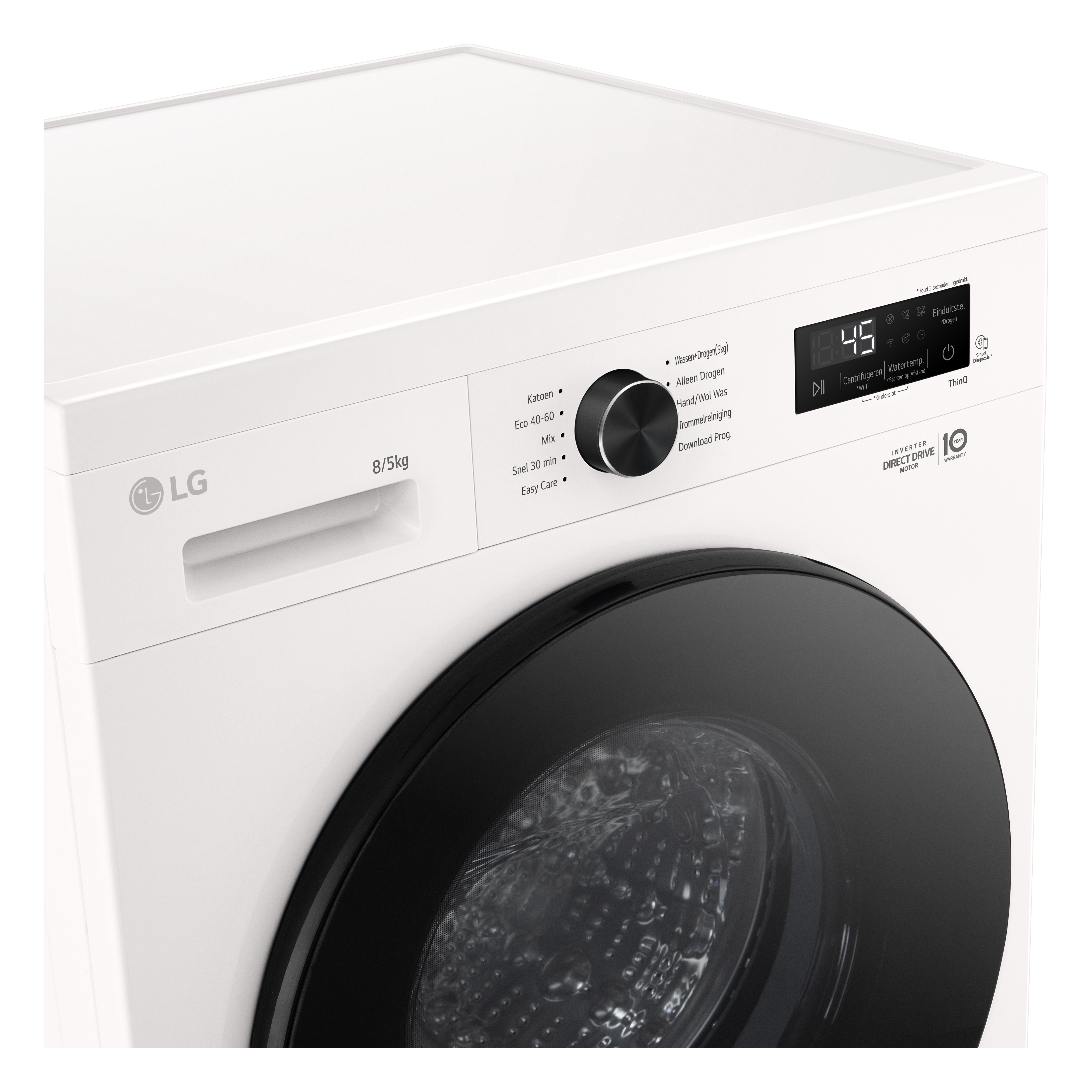 LG 8/5kg Was-droogcombinatie Wit | AI DD™ | Inverter Direct Drive™ | Steam™ | LG NL, W4X1085NWB