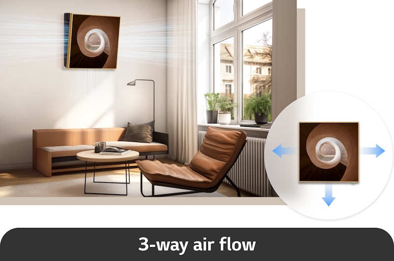 LG 2.5kW, ARTCOOL Gallery Special, Dual Inverter HeatPump, Personaliseerbare airconditioner met frame, luchtfiltratie en verwarming, A09GA1