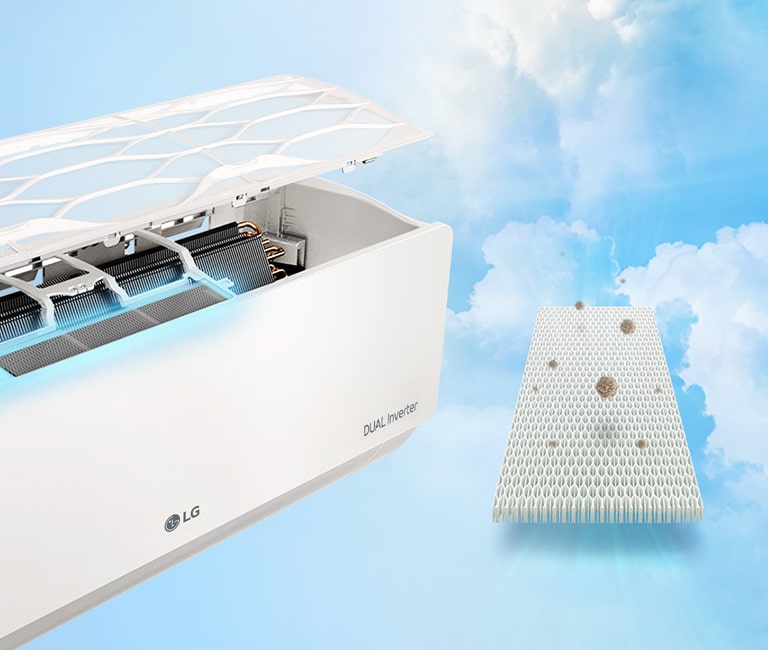 Feature card van 2.5kW, ARTCOOL Beige, airconditioning met stijlvol beige design, DUAL Inverter en Uvnano™ AB09BK.NSJ