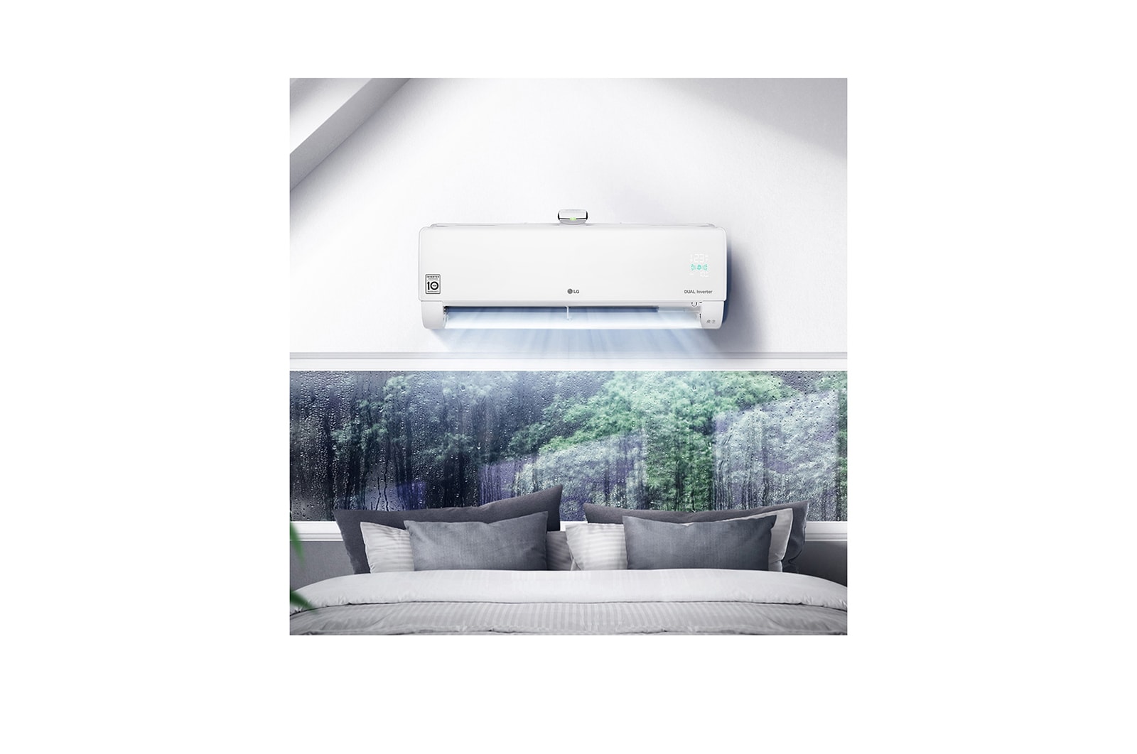 LG DUALCOOL met luchtreiniger, 2.5kW, verbetert de luchtkwaliteit met zijn PM 1.0-sensor, AP09RT