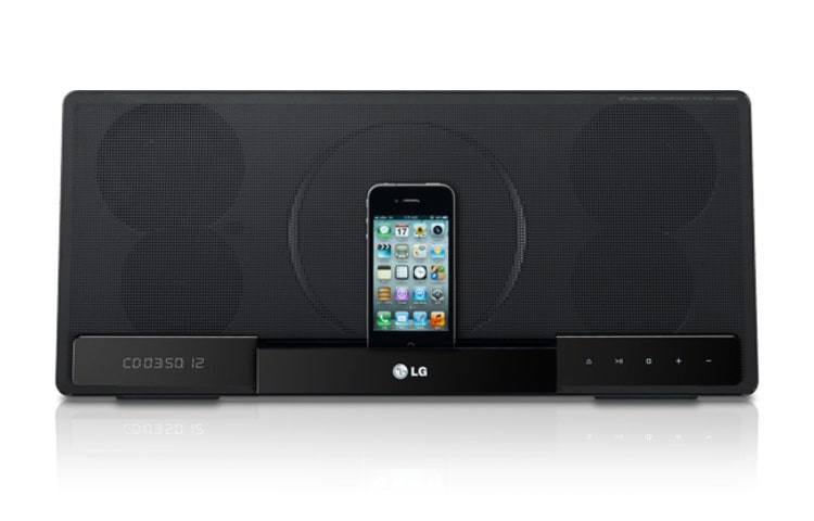 LG CD Micro set met Bluetooth | Aluminum metal finish | iPod, iPhone 3(S) & 4(S), iPad direct docking | Portable in | 40W | LG XBOOM, CM2820