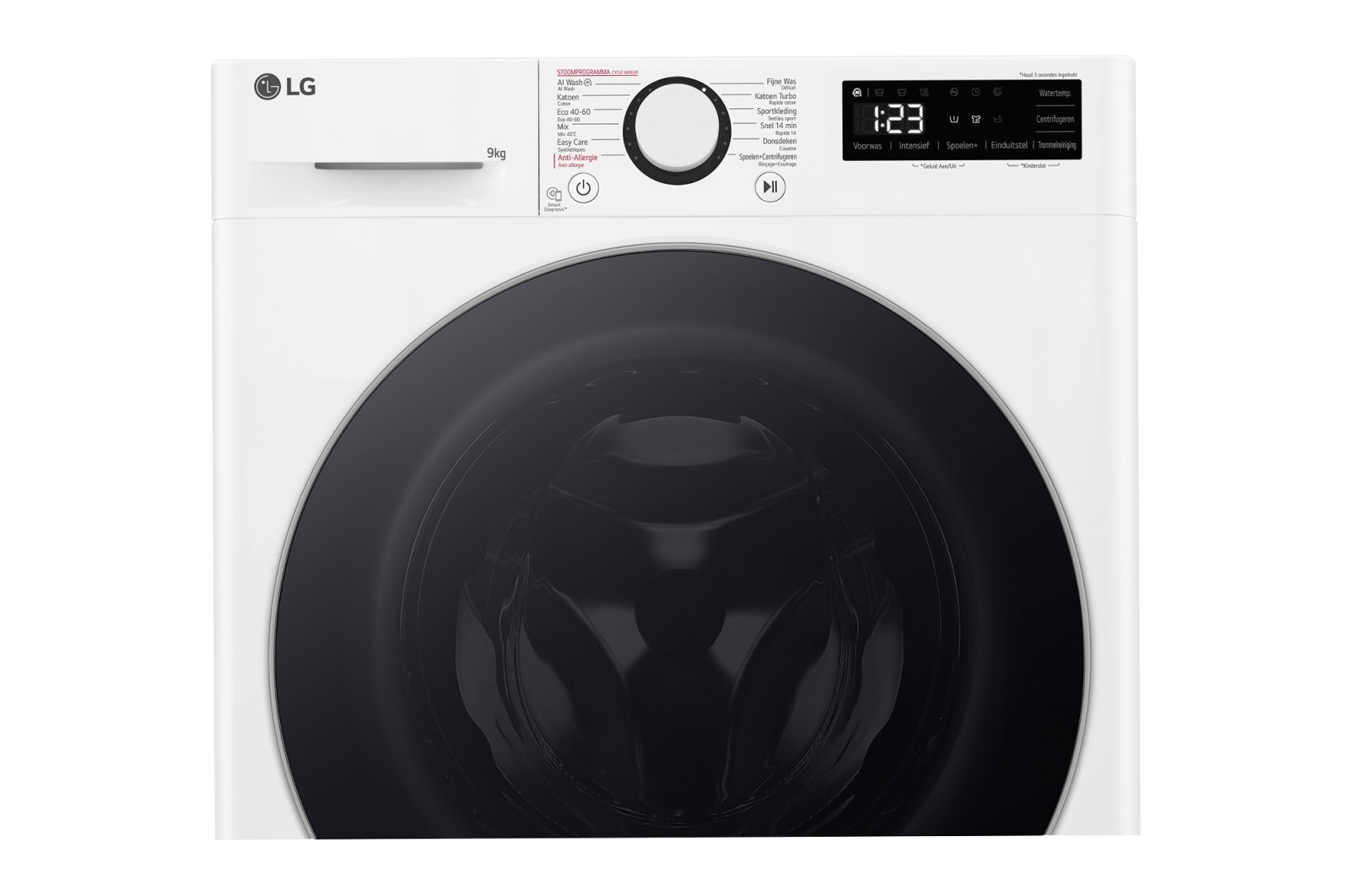LG Slimme AI DD™ motor herkent je kleding | TurboWash™ 39 - Perfect schoon in 39 minuten | A-10% | 9 kg | Hygiënisch wassen met stoom, F4WR5009S1W
