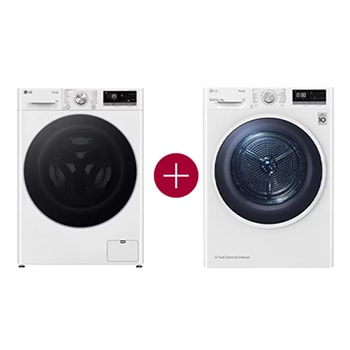 Vooraanzicht van 9kg Wasmachine GC3R709S1 + 9kg Warmtepomp Droger RH5AV6N GC3R709S1.RH5AV6N
