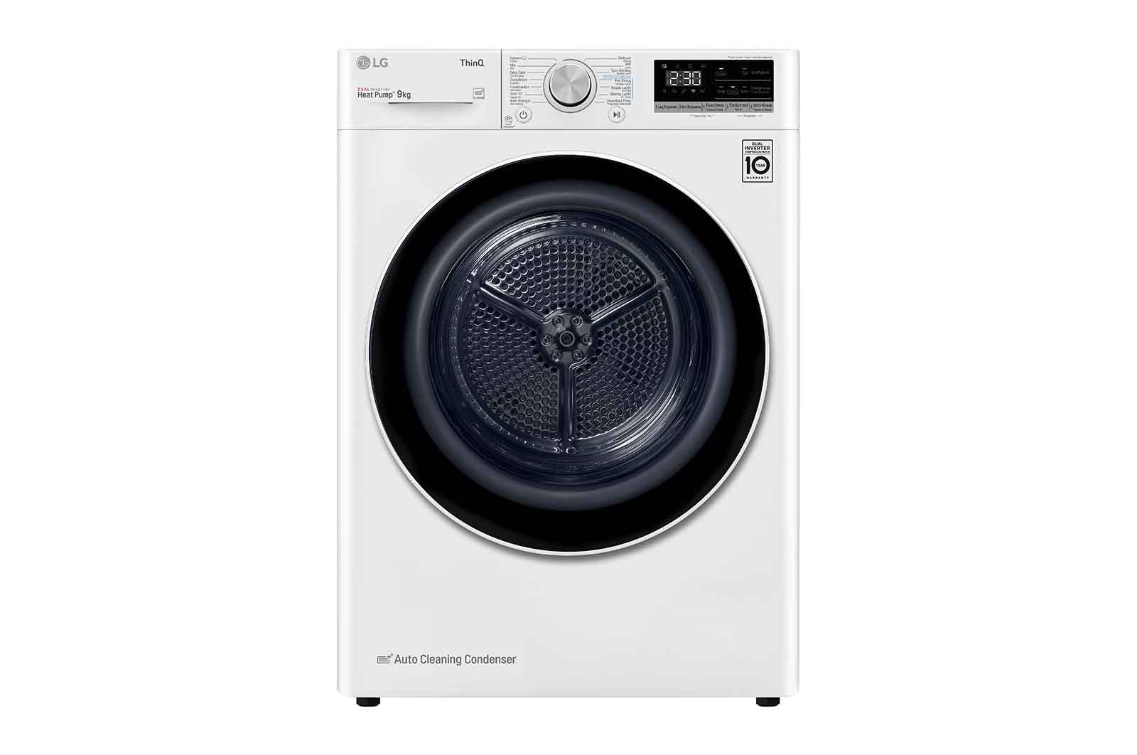 Voorkant van 9kg DUAL Inverter Warmtepomp Droger Wit | Eco Hybrid™ | Allergy Care™ | Auto Cleaning Condenser