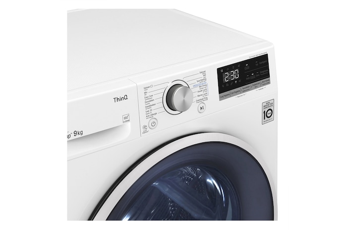 LG 9kg Warmtepomp droger Wit | Zelfreinigende condensor | Eco Hybrid™ | Allergy Care | LG NL, RH90V5AV6N