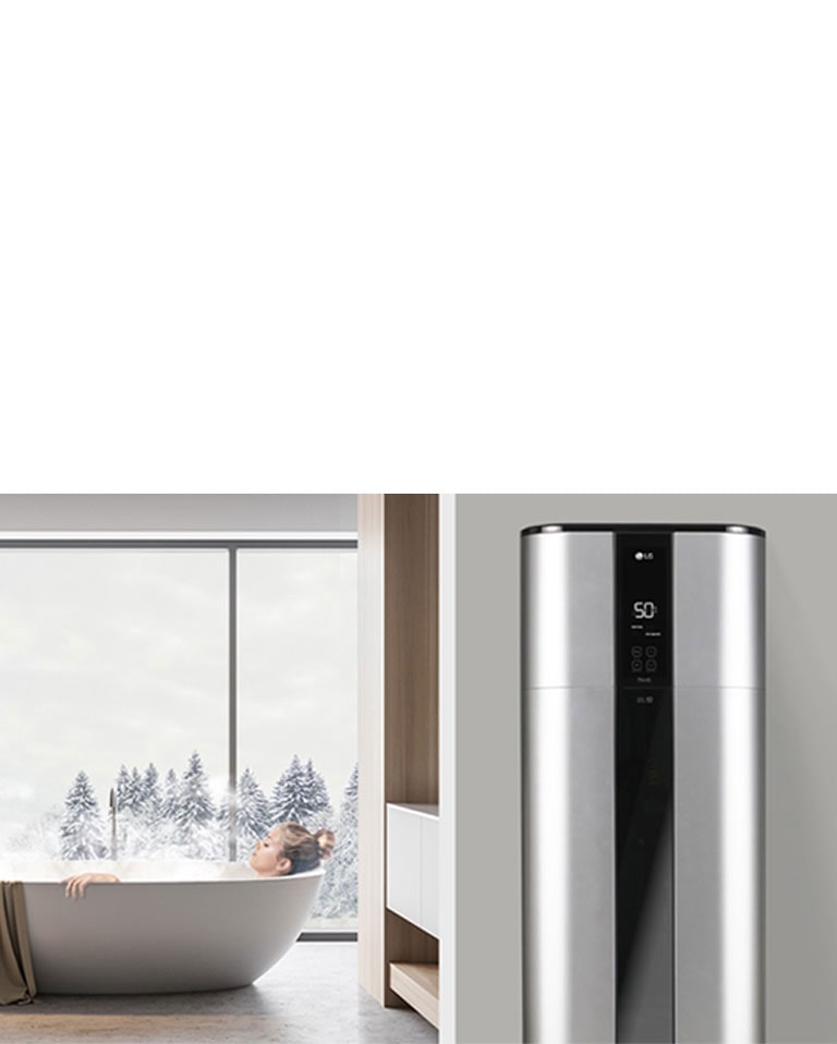 Feature card van 200L, LG Inverter warmtepompboiler, stil en energiezuinig met strak design WH20S.F5