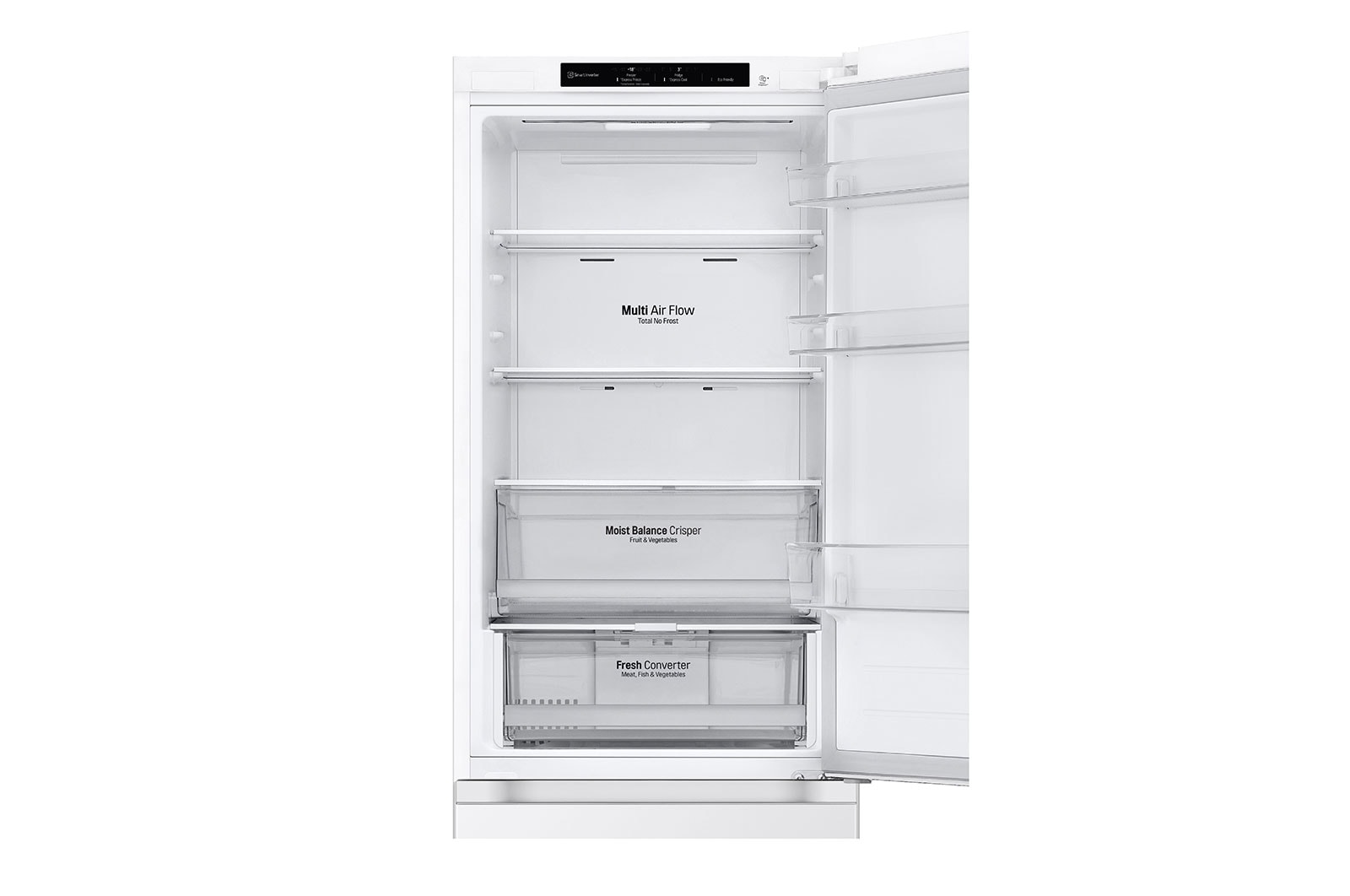 LG 344L Koel-vries combinatie GBV3100CSW Wit | DoorCooling+™ | FRESHConverter™ | Moist Balance Crisper™ | LG NL, GBV3100CSW