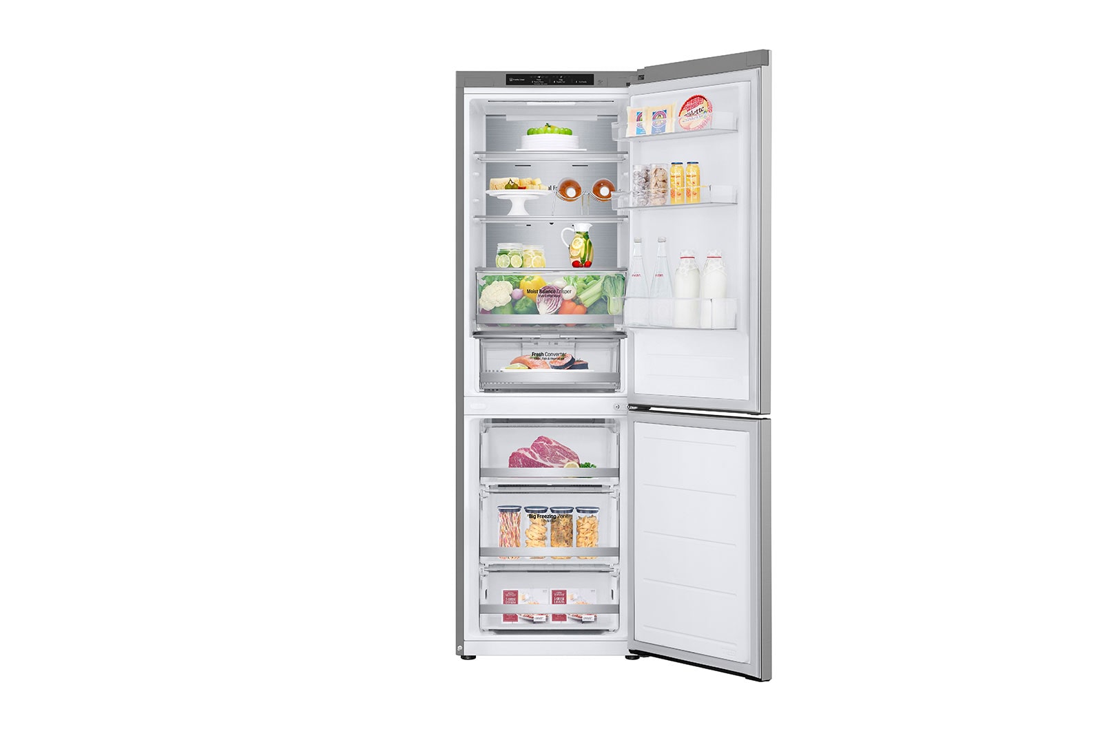 LG 344L Koelkast en vriezer GBV5140DPY Silver | DoorCooling+™ | FRESHConverter™ | Moist Balance Crisper™ | LG NL, GBV5140DPY