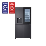 Voorkant van 638L Amerikaanse koelkast Zwart | InstaView™ | DoorCooling+™ | Craft Ice™ - GMG960EVEE