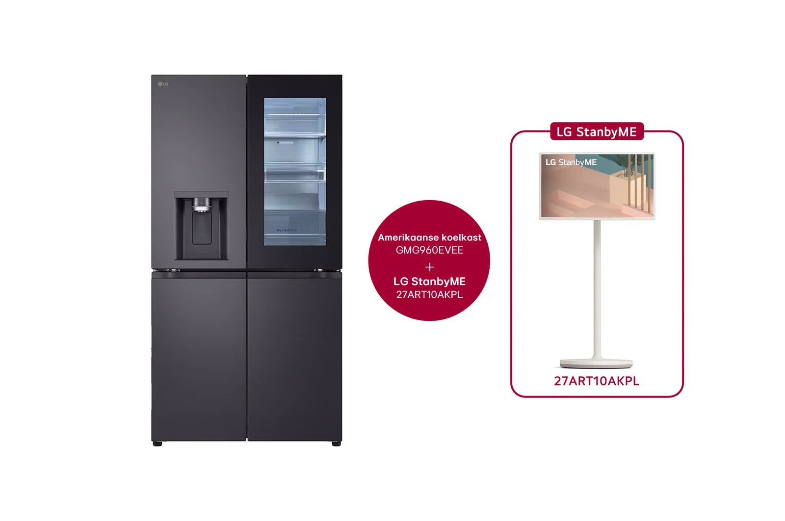 Voorkant van 638L Amerikaanse koelkast Zwart | InstaView™ | DoorCooling+™ | Craft Ice™