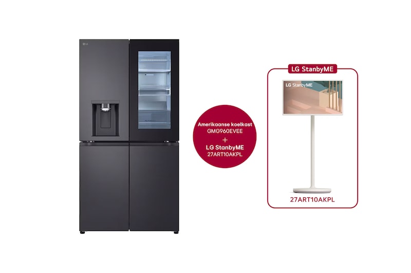 Voorkant van 638L Amerikaanse koelkast Zwart | InstaView™ | DoorCooling+™ | Craft Ice™