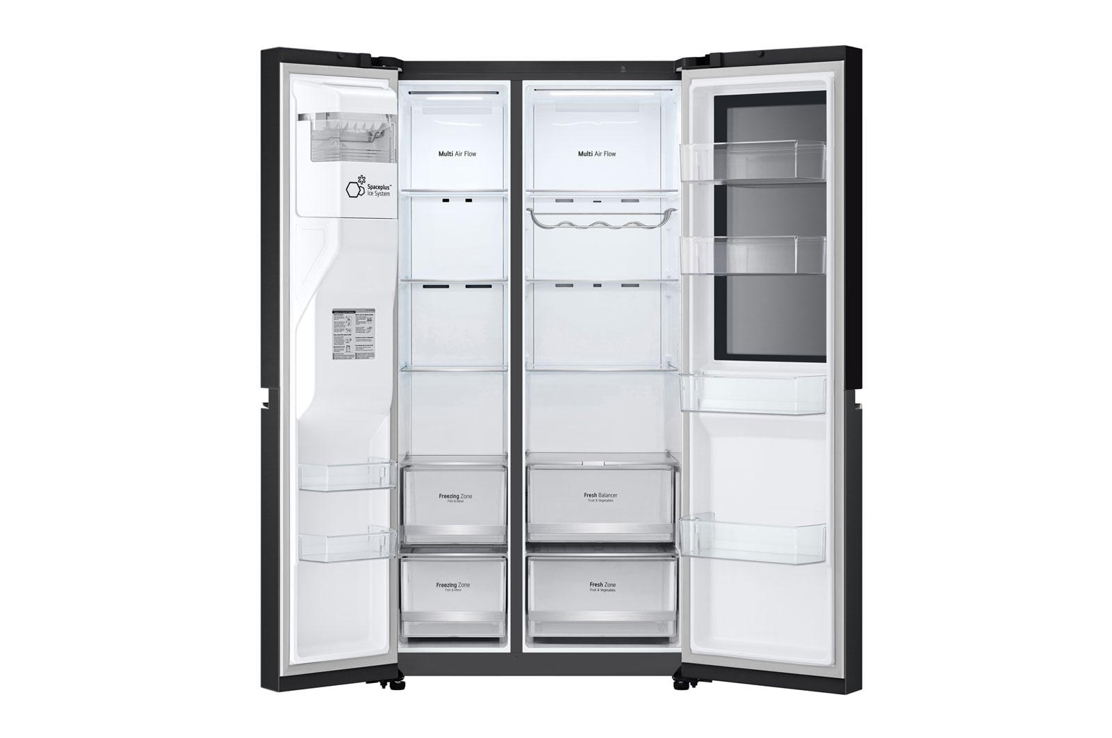 LG 635L Amerikaanse koelkast Zwart| InstaView™ | Multi-Air Flow | DoorCooling+™ | LG NL, GSGV80EPLD