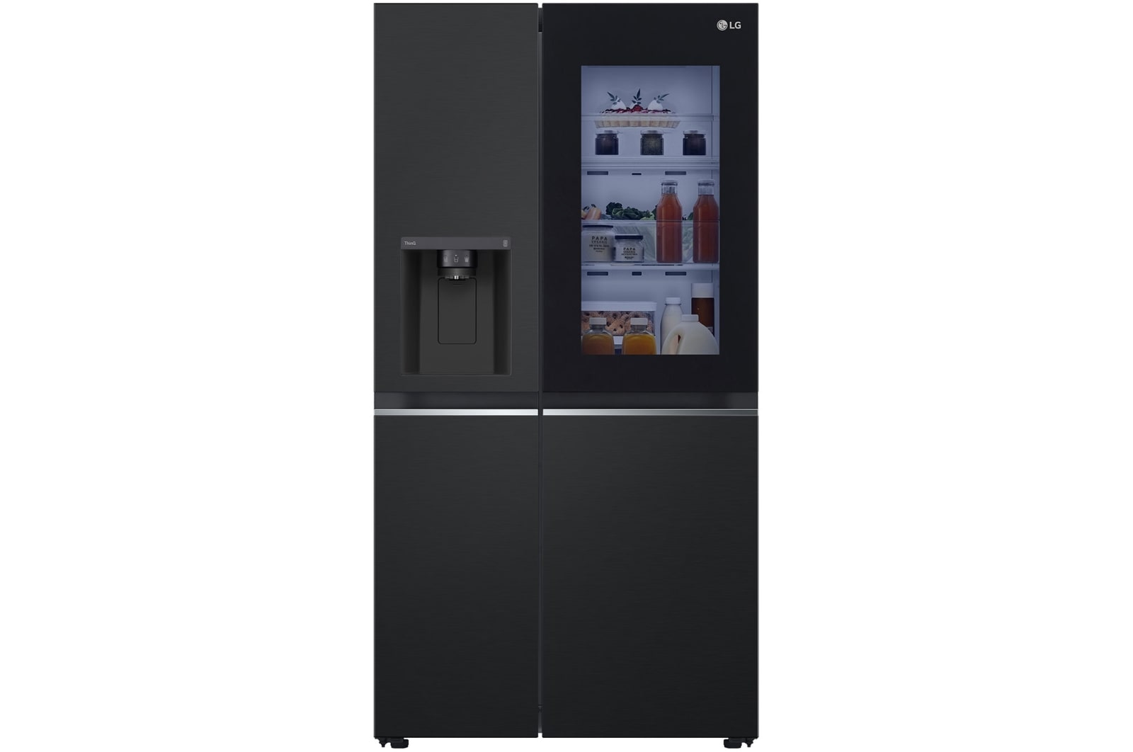 Voorkant van 628L Amerikaanse koelkast Zwart | InstaView™ | ThinQ™ | DoorCooling+™