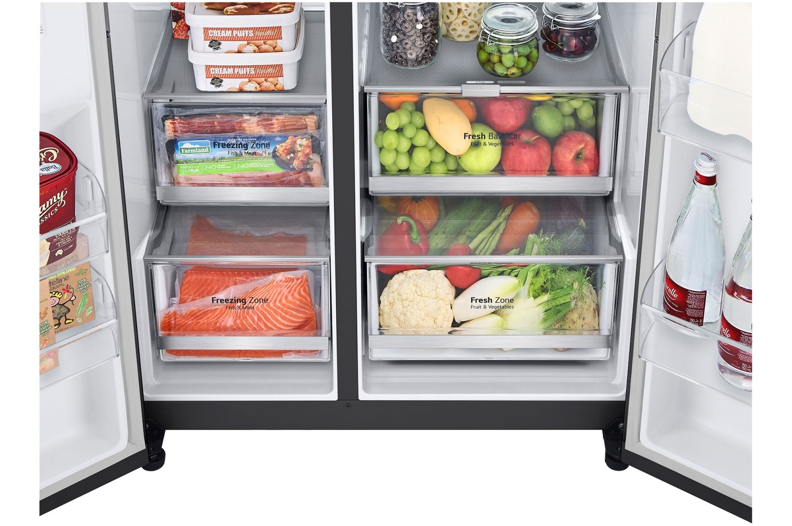 LG 628L Amerikaanse koelkast Zwart | InstaView™ | ThinQ™ | DoorCooling+™, GSGV80EPLD