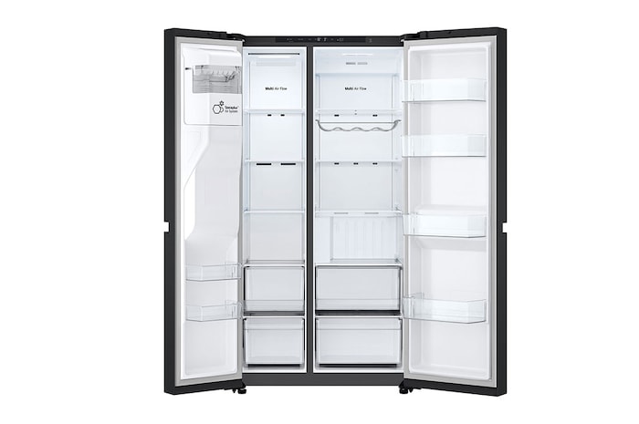 LG 638L Amerikaanse koelkast Zwart |Multi Air Flow | FRESHConverter™ | Smart Inverter Compressor™ | LG NL, GSLC40EPPE