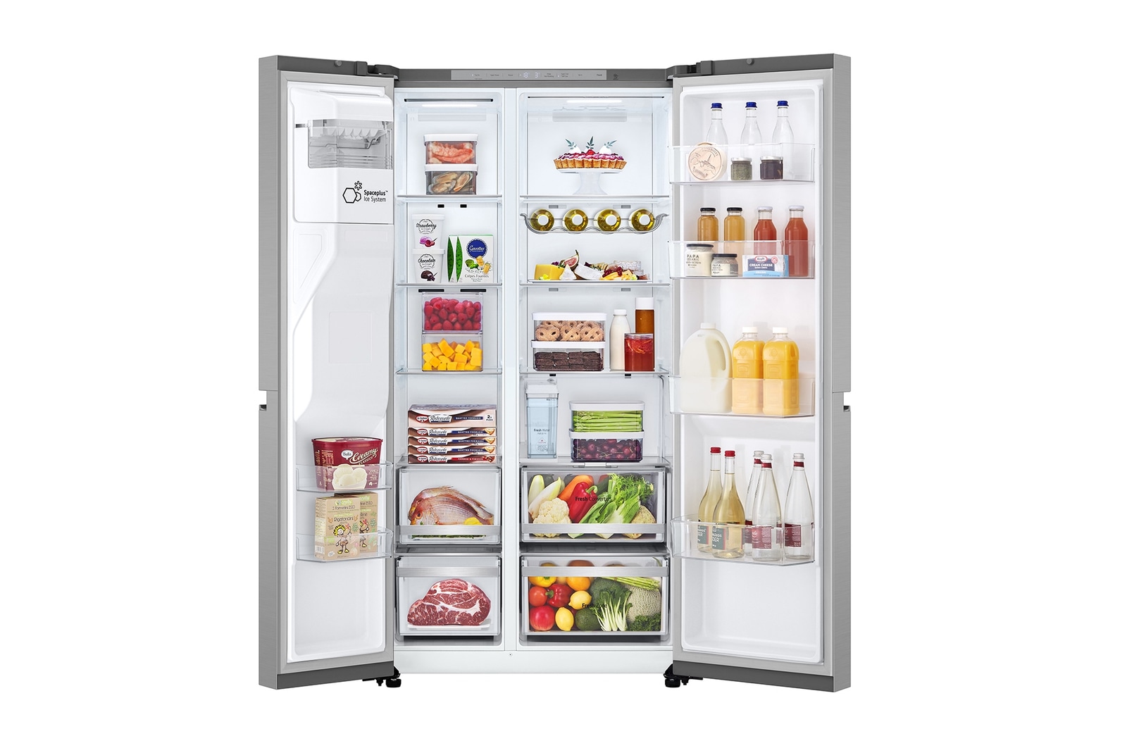 LG 628L Amerikaanse koelkast Zilver | ThinQ™ | Uvnano™ | FRESH Converter™, GSLE81PYBC