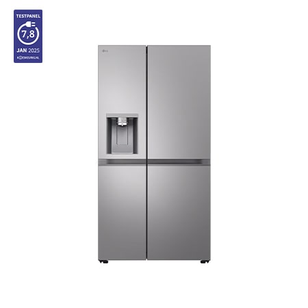 Voorkant van 628L Amerikaanse koelkast Zilver | ThinQ™ | Uvnano™ | FRESH Converter™