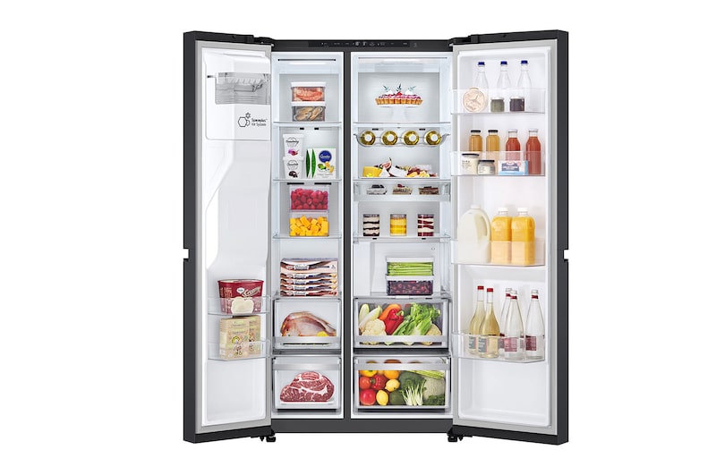 LG 628L Amerikaanse koelkast Zwart | ThinQ™ | Uvnano™ | FRESH Converter™, GSLE91EVAC