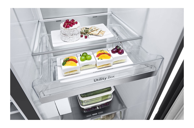 LG 628L Amerikaanse koelkast Zwart | ThinQ™ | Uvnano™ | FRESH Converter™, GSLE91EVAC