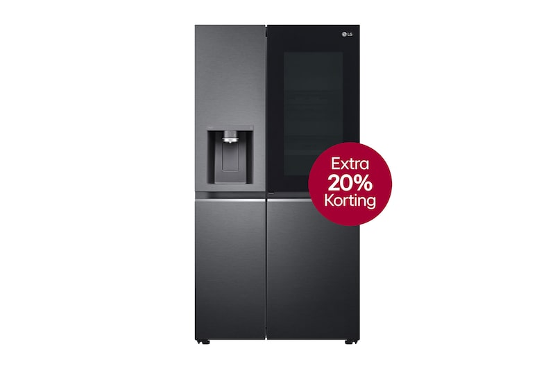 Vooraanzicht van 635L inhoud | InstaView™ Door-in-Door™ | DoorCooling+™ | Water- en ijsdispenser met UVnano™ | Total No Frost | Inverter Linear Compressor GSXV90MCAE