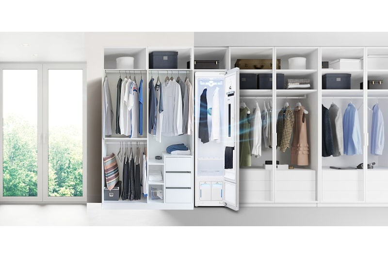 LG 185cm Styler Stoomkast met spiegeldeur | Inverter Warmtepomp Compressor® | ThinQ™, S3MFC