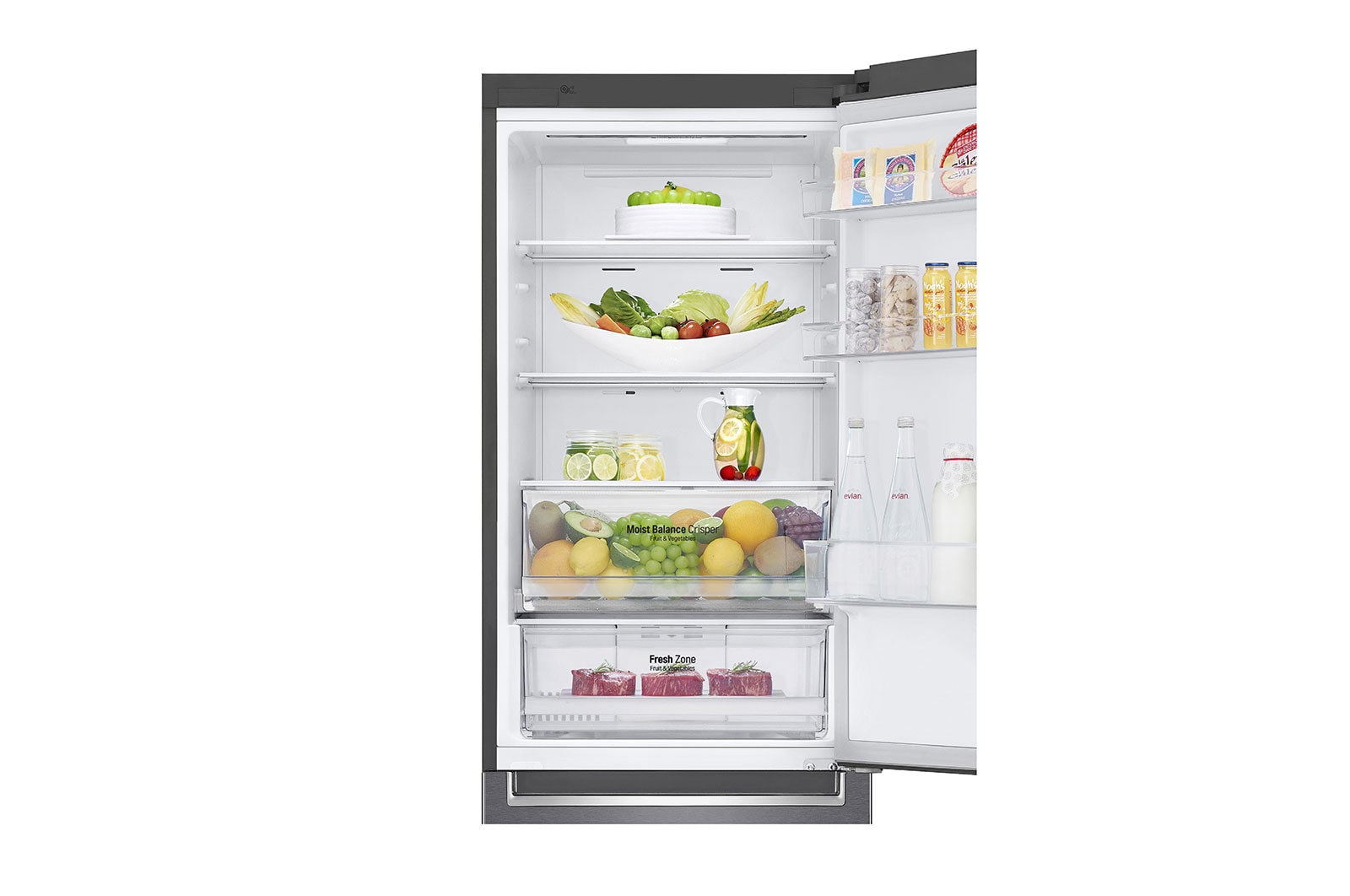 LG Door Cooling+ | 341L inhoud | Total no frost | Smart Inverter Compressor | Groter koel & vriesvak | 36dB – Stilste koelkast, GBB61DSHMN