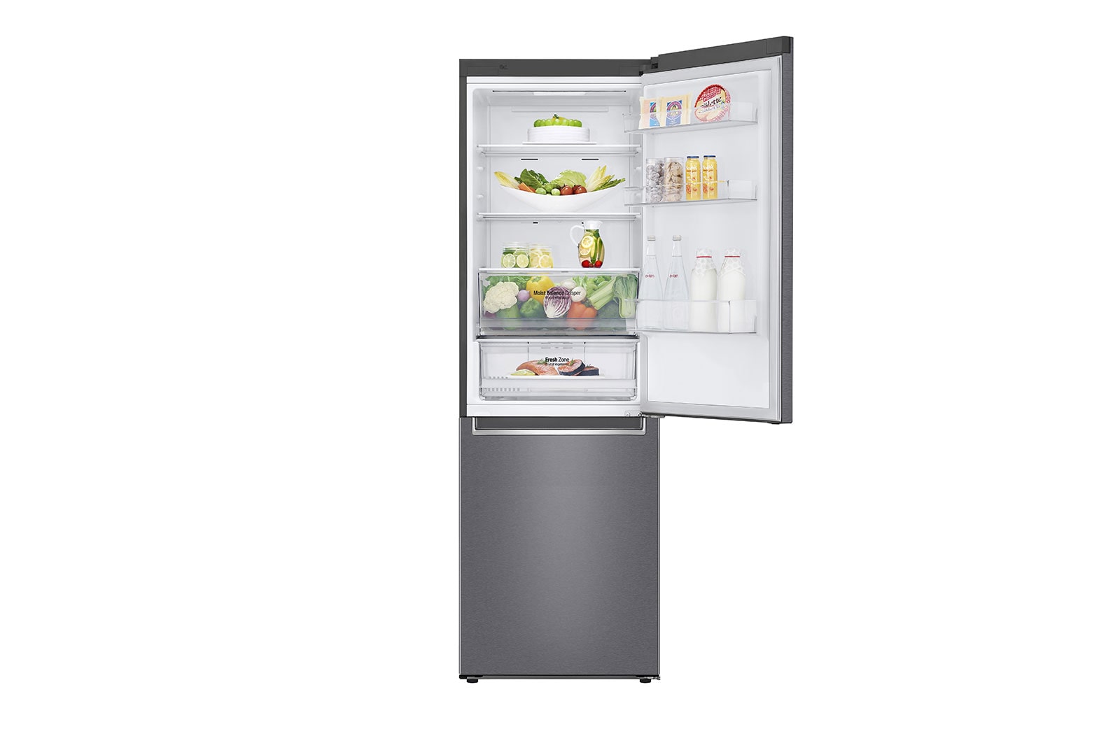 LG Door Cooling+ | 341L inhoud | Total no frost | Smart Inverter Compressor | Groter koel & vriesvak | 36dB – Stilste koelkast, GBB61DSHMN