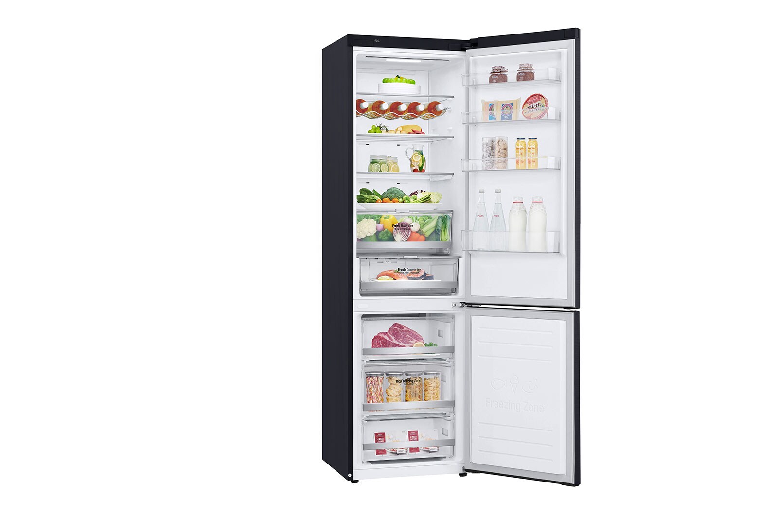 LG Altijd zuinig | D | Door Cooling+ | 384L inhoud | Total no frost | Inverter Linear Compressor | Groter koel & vriesvak | 36dB – Stilste koelkast, GBB72MCUFN