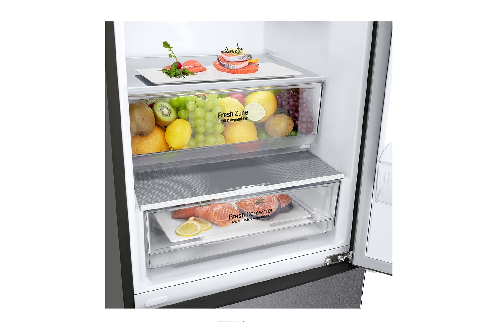 LG DoorCooling+™ | 384L inhoud | Total No Frost | Fresh Converter™ | Smart Inverter Compressor, GBP62DSNCC1
