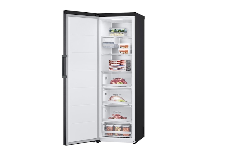 LG 324L Vriezer vrijstaand Antraciet | Total No Frost | Multi Air Flow | Inverter Linear Compressor, GFM61MCCSF