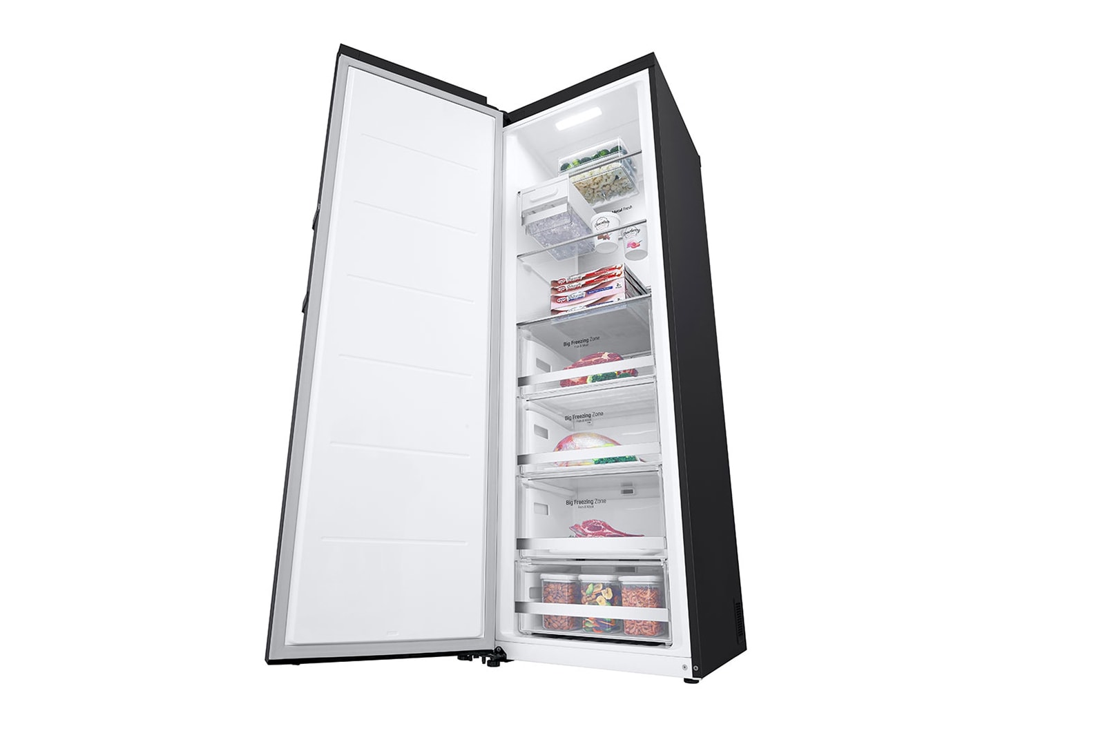 LG 324L Vriezer vrijstaand Antraciet | Total No Frost | Multi Air Flow | Inverter Linear Compressor, GFM61MCCSF