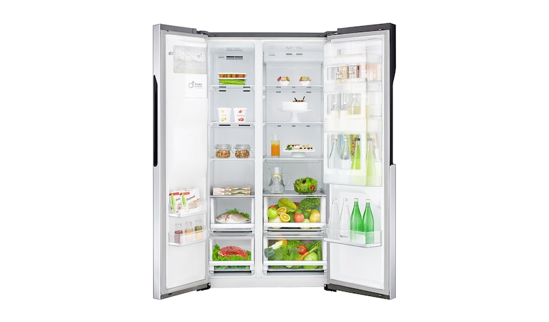 LG 606L inhoud | Door-in-Door® | Extra koel- en vriesruimte | Total no Frost | Water & ijsdispenser | Inverter Linear Compressor, GSJ560PZXV