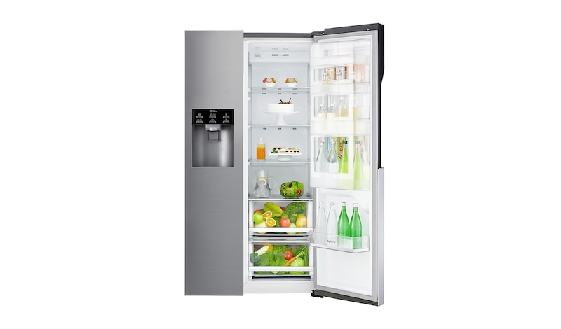 LG 606L inhoud | Door-in-Door® | Extra koel- en vriesruimte | Total no Frost | Water & ijsdispenser | Inverter Linear Compressor, GSJ560PZXV
