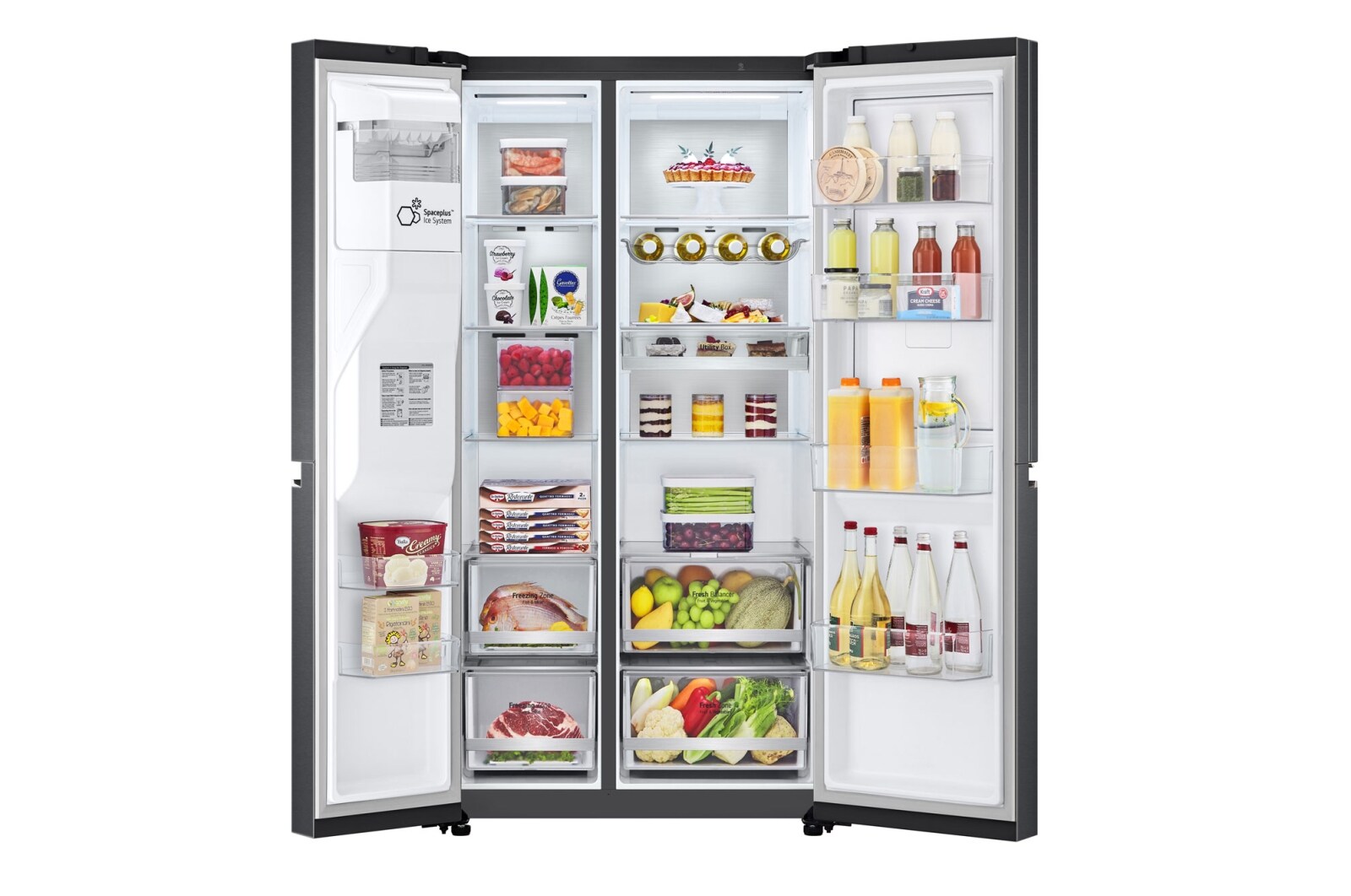 LG 635L inhoud | Door-in-Door™ | DoorCooling+™ | Water- en ijsdispenser met UVnano™ | Total No Frost | Inverter Linear Compressor, GSJV90MCAE