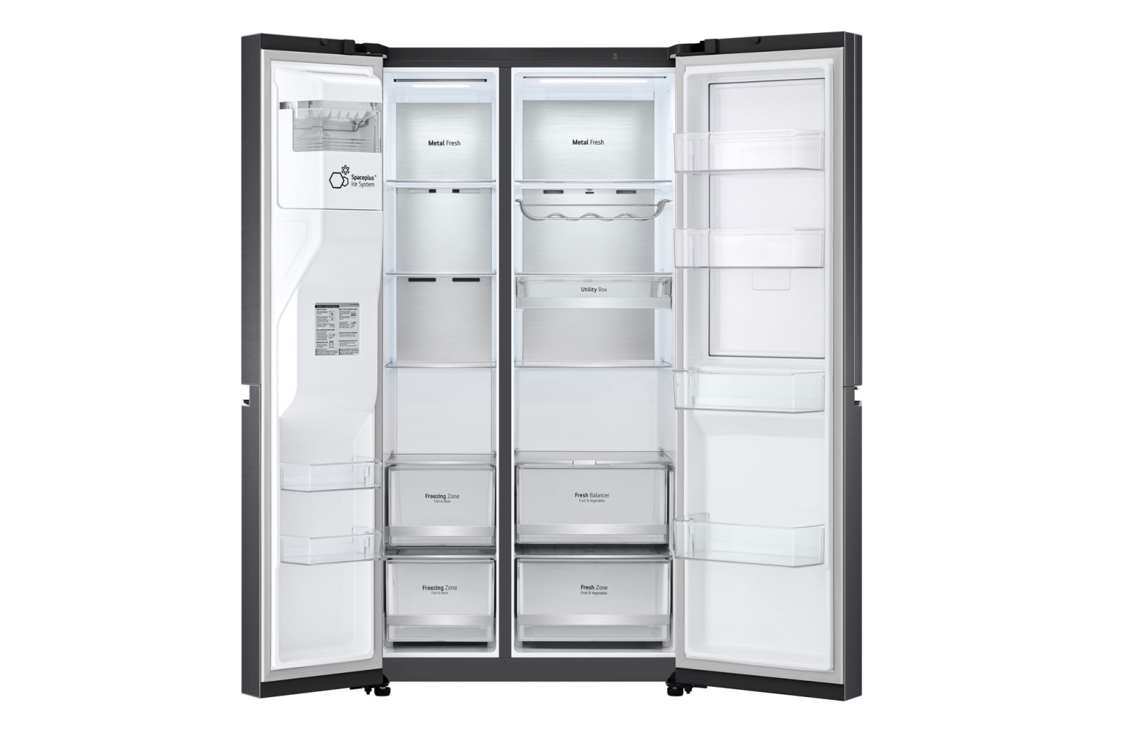 LG 635L inhoud | Door-in-Door™ | DoorCooling+™ | Water- en ijsdispenser met UVnano™ | Total No Frost | Inverter Linear Compressor, GSJV90MCAE