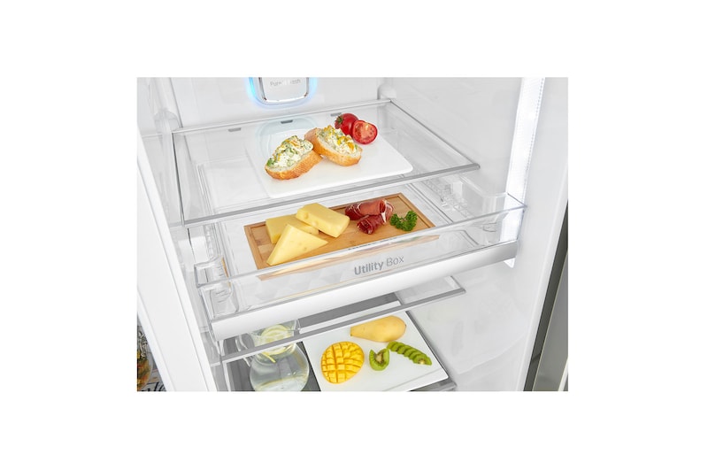 LG 625L inhoud | DoorCooling+™| FRESHBalancer™ | Total No Frost | Water- & ijsdispenser | Inverter Linear Compressor, GSL960PZVZ