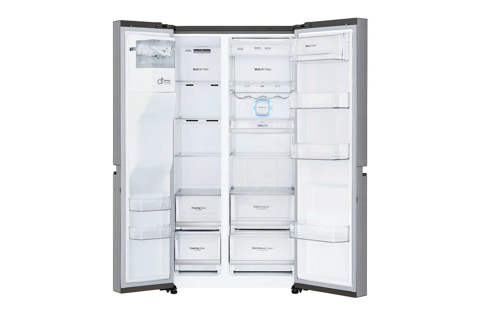 LG 625L inhoud | DoorCooling+™| FRESHBalancer™ | Total No Frost | Water- & ijsdispenser | Inverter Linear Compressor, GSL960PZVZ