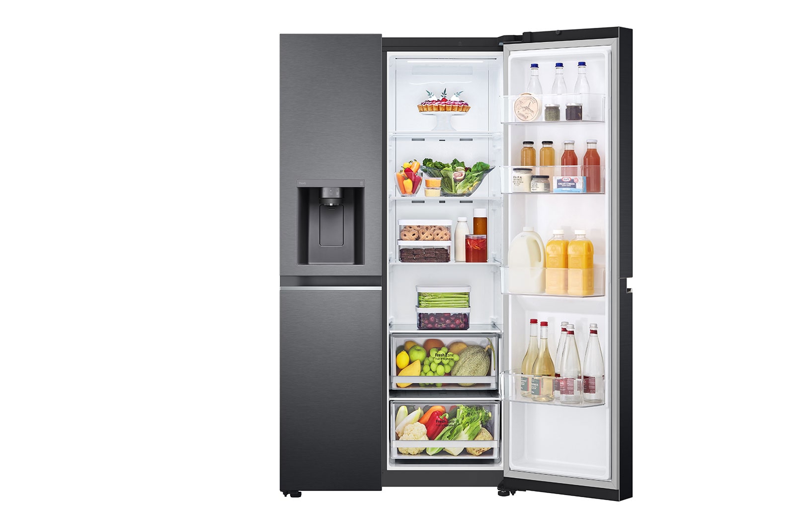 LG 635L inhoud | DoorCooling+™ | Water- en ijsdispenser | Total No Frost | Inverter Linear Compressor, GSLV70MCTE